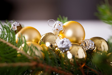 Image showing Golden Christmas decoration background