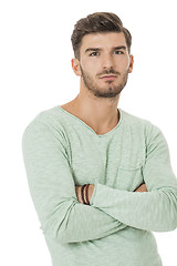 Image showing young man in casual fashion on white