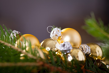 Image showing Golden Christmas decoration background