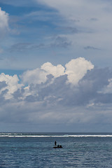 Image showing Beautiful tropical beach with lush vegetation