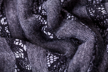 Image showing Closeup Gray Flax Linen