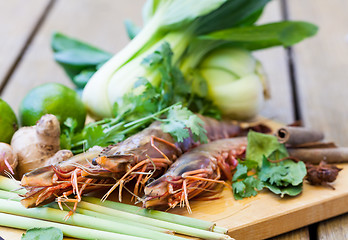 Image showing Ingredients for Thai tom yam soup