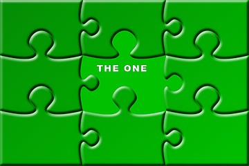 Image showing puzzle with missing piece - the one