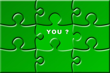 Image showing puzzle with a missing piece - you