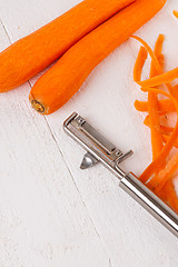 Image showing Fresh peeled carrots