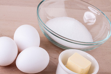 Image showing Baking ingredients in the kitchen