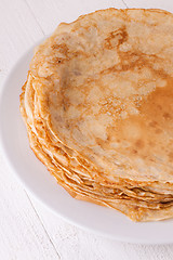 Image showing Delicious Pancakes on Plate Served