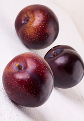 Image showing Fresh ripe red plums