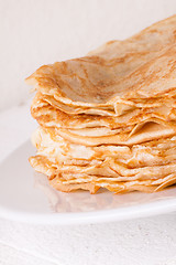 Image showing Delicious Pancakes on Plate Served