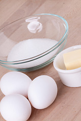 Image showing Baking ingredients in the kitchen