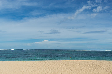 Image showing Beautiful tropical beach with lush vegetation