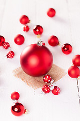 Image showing Red themed Christmas background