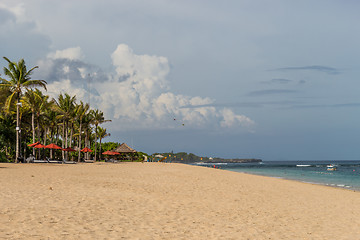 Image showing Beautiful tropical beach with lush vegetation