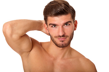 Image showing Handsome shirtless naked young man