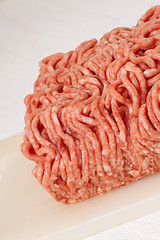 Image showing Block of commercial beef mince from a store