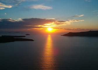Image showing Sunset on Santorini