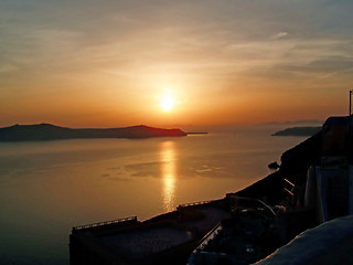 Image showing Sunset on Santorini