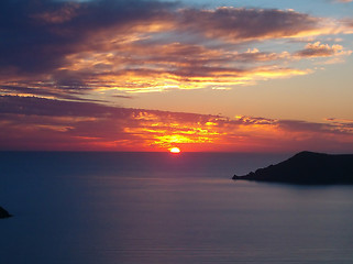 Image showing Sunset on Santorini