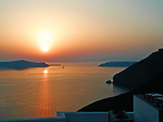 Image showing Sunset on Santorini