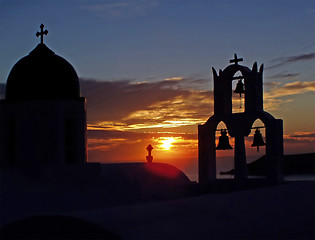 Image showing Sunset on Santorini