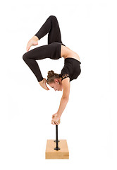 Image showing Young professional gymnast woman