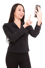 Image showing Portrait of cheerful businesswoman