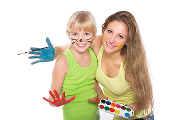 Image showing Portrait of two cheerful girls