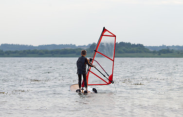 Image showing Learning to windsurf