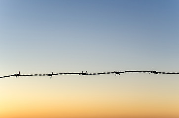 Image showing Barb wire silhouette 