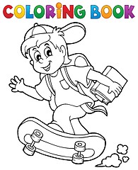 Image showing Coloring book school boy theme 1