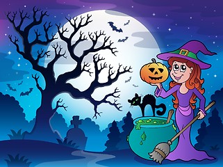 Image showing Scenery with Halloween character 1