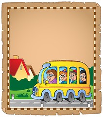 Image showing Parchment with school bus 1