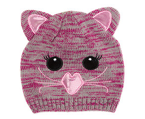 Image showing Children's knitted hat with pattern muzzle