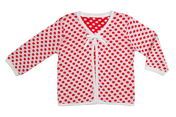 Image showing Children's jacket with polka dots