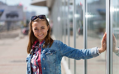 Image showing portrait of a girl on a city street