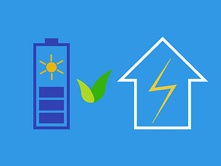 Image showing Solar battery as eco source of energy