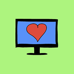 Image showing Doodle color virtual love sign