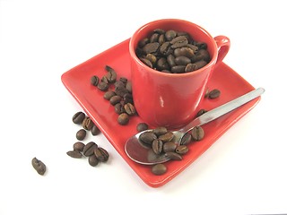 Image showing cup of coffee beans