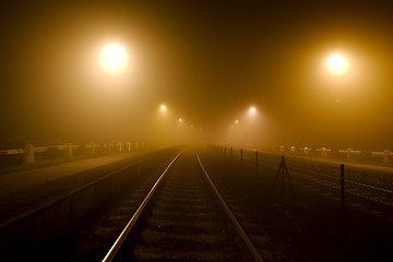 Image showing Rails in the fog