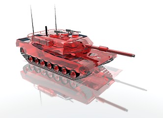 Image showing red glass tank