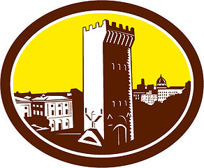 Image showing Tower of San Niccolo Florence Woodcut