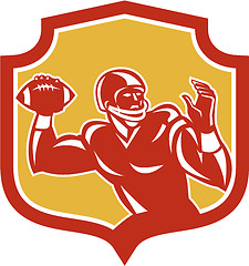 Image showing American Football Quarterback Shield Retro