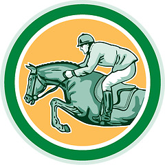 Image showing Equestrian Show Jumping Side Circle Retro