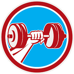 Image showing Hand Lifting Dumbbell Front Circle Retro