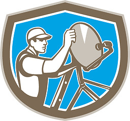 Image showing TV Satellite Dish Installer Shield Retro