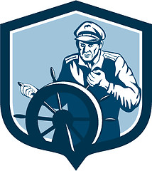 Image showing Fisherman Sea Captain Shield Retro