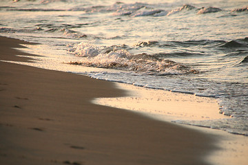 Image showing sunrise sea waves