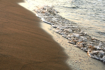 Image showing sunrise sea waves