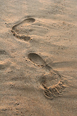 Image showing footprints on the beach