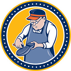 Image showing Shoemaker Cobbler Circle Cartoon